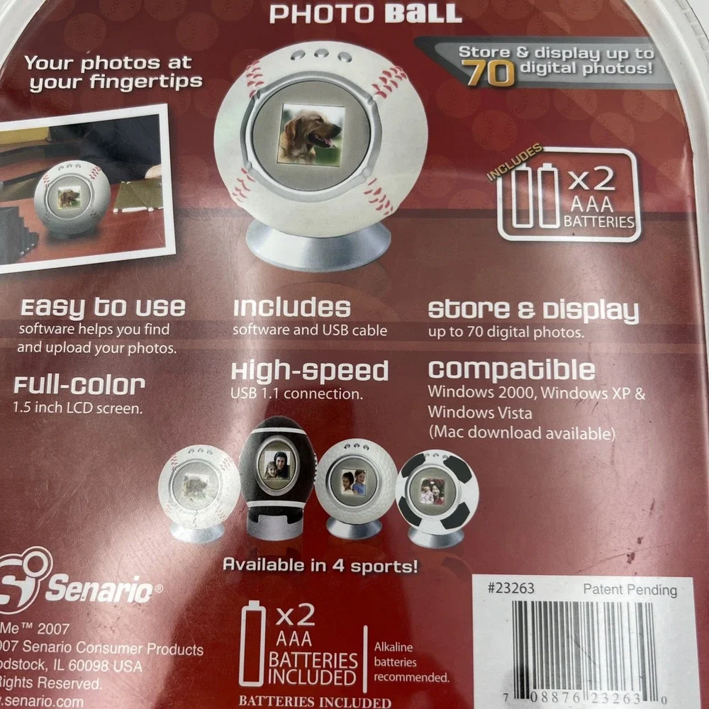 VU-ME‎ Photo Ball Digital Photo Frame Baseball Store Up to 70 Photos Brand NEW